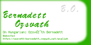 bernadett ozsvath business card